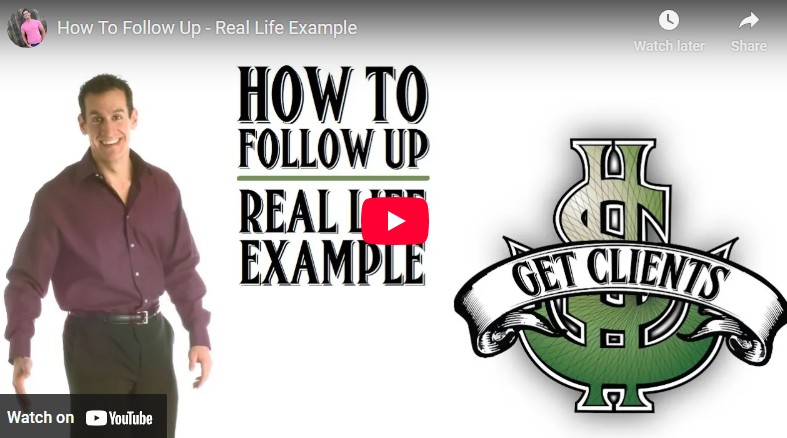How To Follow Up - Real Life Example